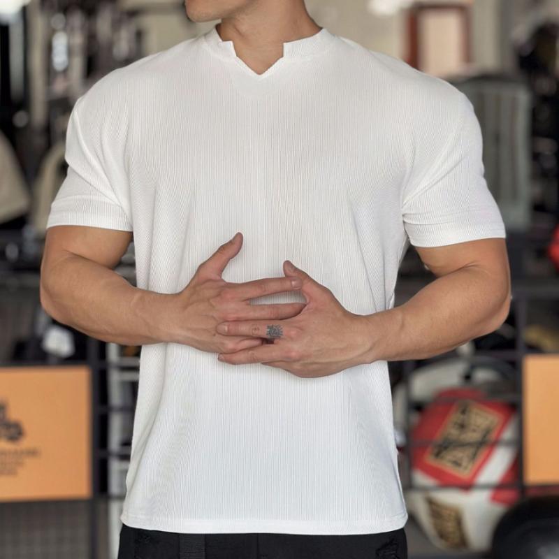Men's Casual Sports Striped Quick-drying Short-sleeved T-shirt 56246006TO