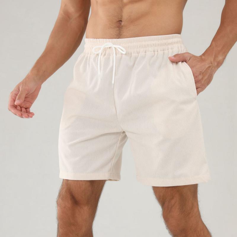Men's Casual Solid Color Lace-Up Shorts 76106975Y
