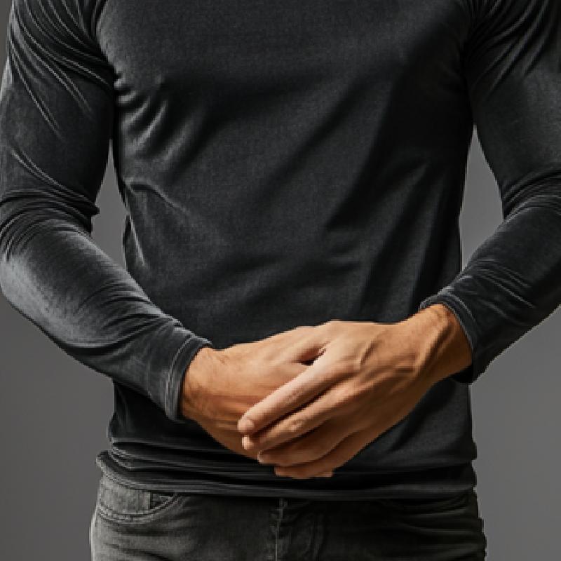 Men's Casual Turtleneck Slim Fit Velvet Long Sleeve T-Shirt 36075446K