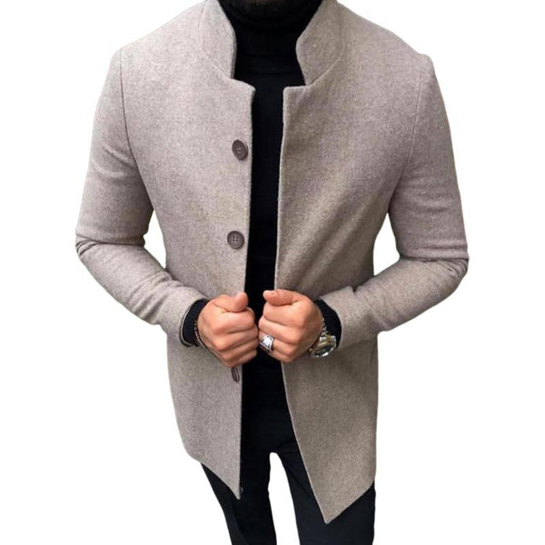 Men's Retro Casual Solid Color Mid-Length Single-Breasted Coat 80489960TO