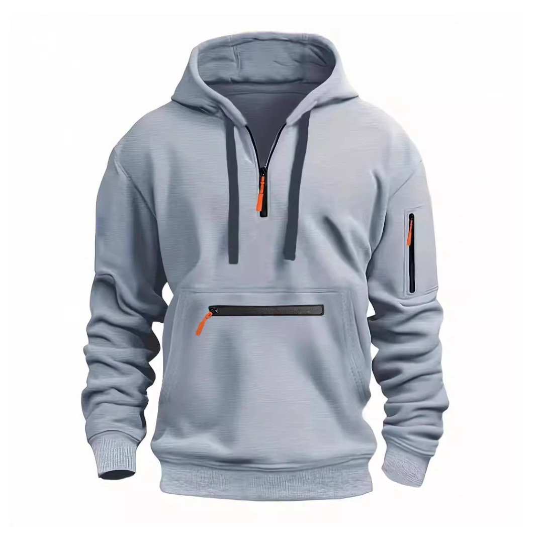 Men's Casual Multi-pocket Loose Sports Hoodie 51568546M