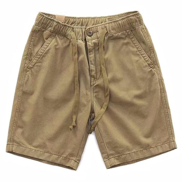 Men's Solid Drawstring Waist Straight Cargo Shorts 48223694Z