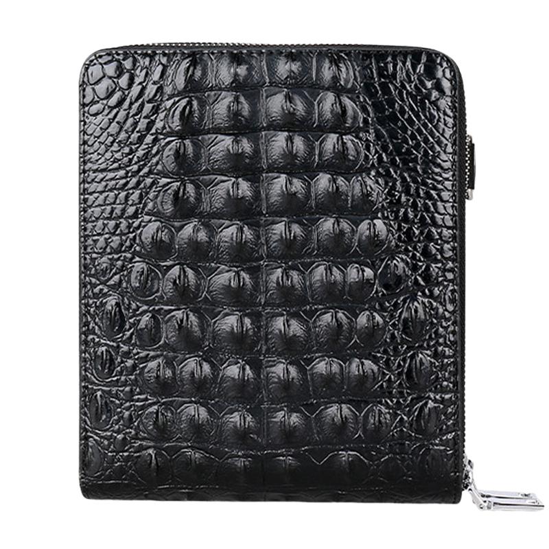 Men's Crocodile Pattern Large Capacity Shoulder Crossbody Leather Bag 70368673U