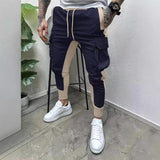 Men's Colorblock Multi-pocket Elastic Waist Cargo Pants 27140739Z