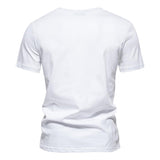 Men's Solid Henley Collar Short Sleeve Casual T-shirt 13304885Z