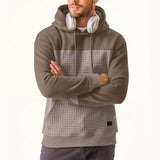 Men's Casual Waffle Patchwork Loose Sports Hoodie 26741672M