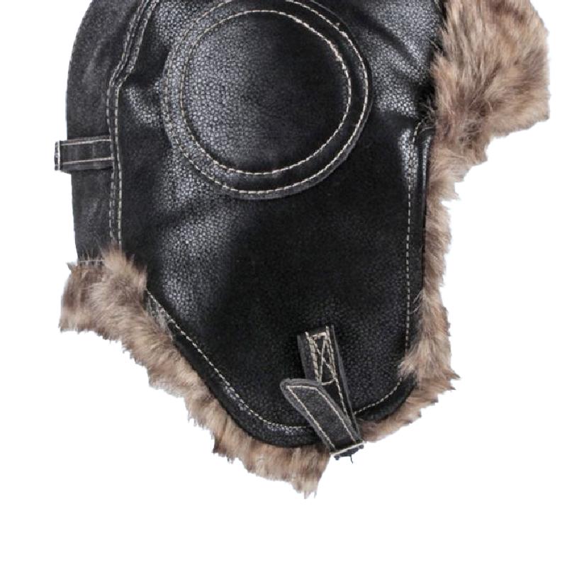 Men's Classic Retro Winter Warm Earmuffs PU Leather Hat 82207831K