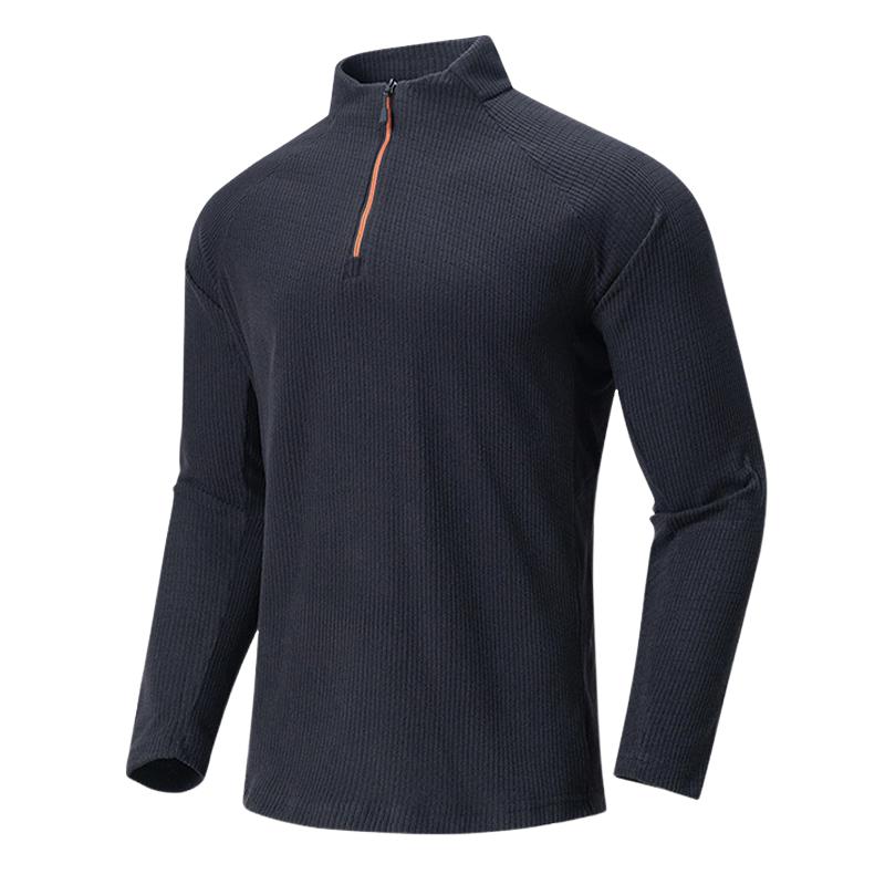 Men's Fleece Stand Collar Warm Pullover Sweatshirt 64337917U