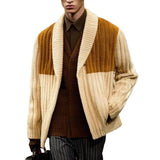 Men's Retro All-match Colorblock Knit Cardigan　23540678F