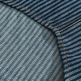 Men's Striped Lapel Single Breasted Denim Shirt 18545814Z