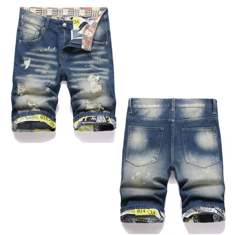 Men's Vintage Ripped Denim Shorts 54666617Y