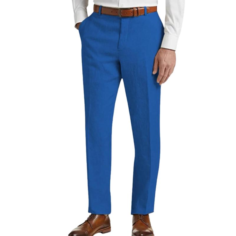 Men's Linen Classic Solid Pants 53683463X