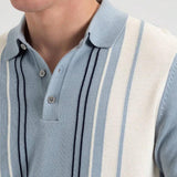 Men's Colorblock Striped Lapel Short Sleeve Polo Shirt 99225975Z