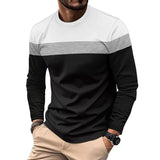 Men's Colorblock Round Neck Long Sleeve T-shirt 40663657Z