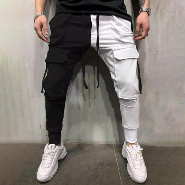 Men's Color Block Multi-pocket Elastic Waist Cargo Pants 43115055Z