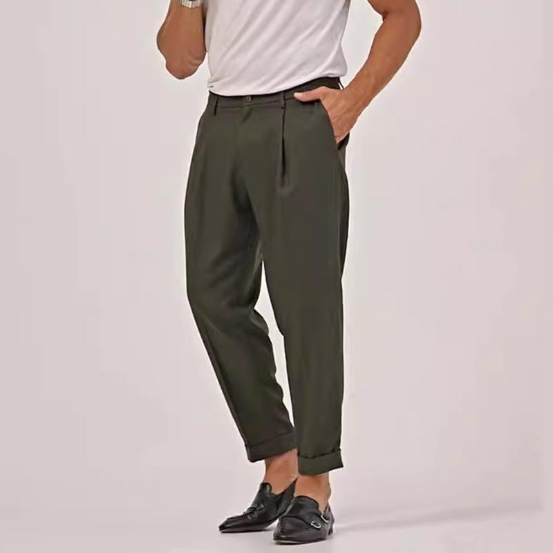 Men's Solid Loose Straight Casual Suit Pants 85543873Z