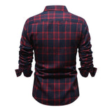 Men's Casual Brushed Plaid Long Sleeve Shirt 61107633Y