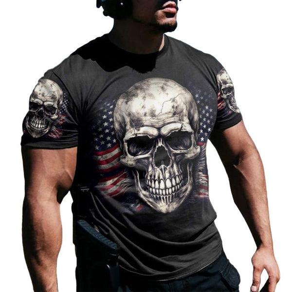 Men's Casual American Round Neck Short Sleeve T-Shirt 66832058TO