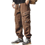 Men's Retro Personalized Zipper Pocket Casual Pants 99470597F