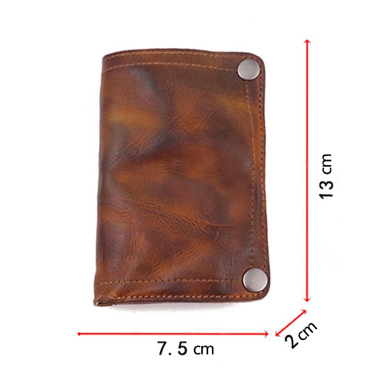 Men's Vintage Top Layer Vegetable Tanned Leather Multifunctional Wallet 89472483M