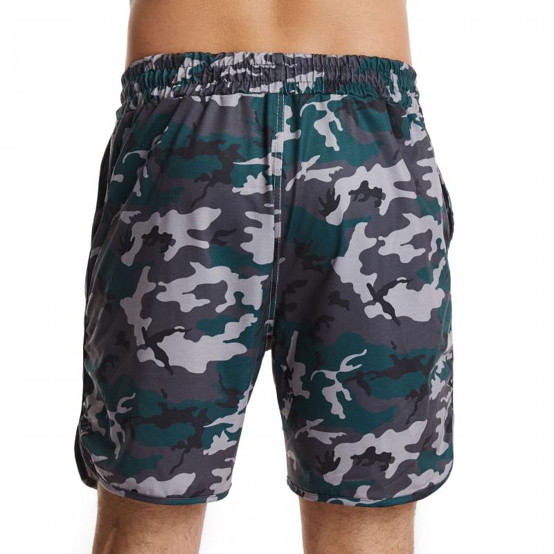 Men's Casual Camo Sports Quick-Dry Elastic Waist Shorts 62048547M