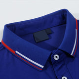 Men's Solid Colorblock Line Trim Short Sleeve Polo 36884426Z