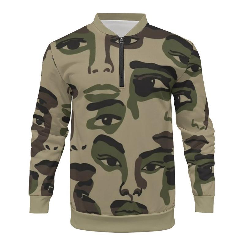 Men's Loose Zipper Printed Sweatshirt 39194548X