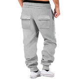 Men's Sports Solid Color Multi-Pocket Sweatpants 05181670Y