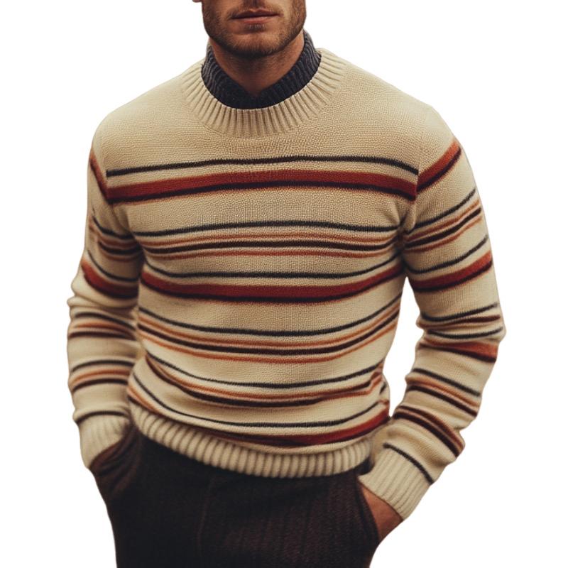 Men's Crew Neck Striped Sweater 94080449F