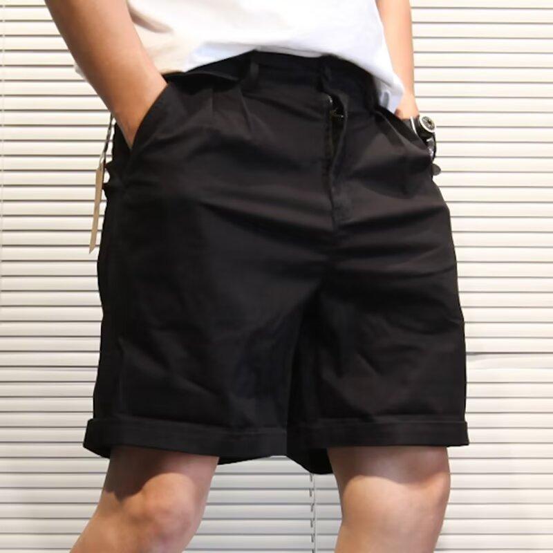 Men's Solid Color Straight Loose Cargo Shorts 15126980Z