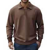 Men's Casual Solid Color Button Lapel Sweatshirt 93595781Y