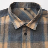 Men's Retro Casual Plaid Lapel Long Sleeve Shirt 12288094TO