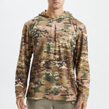 Men's Casual Outdoor Quick-Drying Camouflage Hooded Long Sleeve T-Shirt 29157022Y