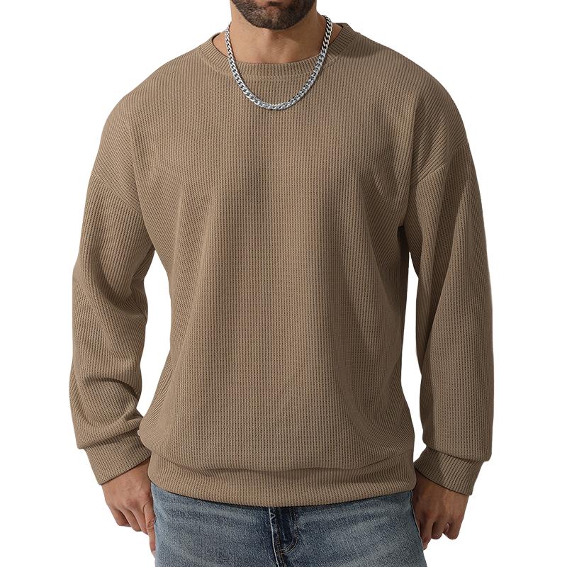 Men's Casual All-match Round Neck Long-sleeved Knitted Bottoming Shirt 89220568F