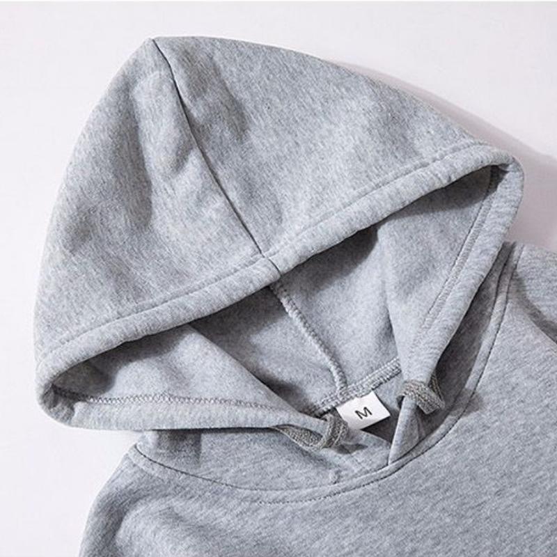 Men's Casual Solid Color Kangaroo Pocket Hooded Long Sleeve Sweatshirt 22891112Y