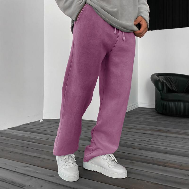 Men's Solid Color Loose Elastic Waist Sports Pants 22147175Z