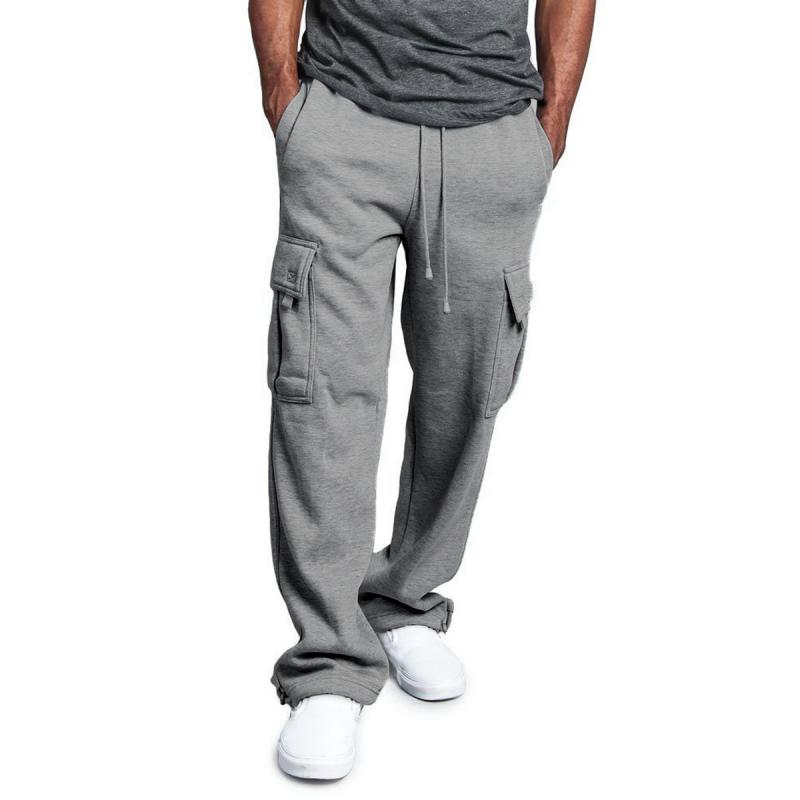 Men's Classic Retro Casual Cuffed Multi-Pocket Sweatpants 05037699K