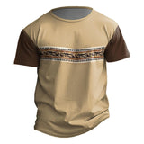 Men's Ethnic Print Round Neck Short Sleeve T-shirt 77683514Z