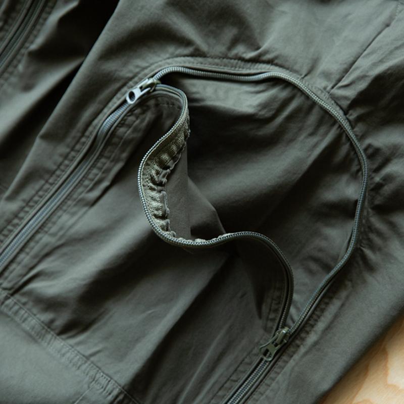 Men's Solid Loose Elastic Waist Zip Pocket Cargo Pants 77261229Z