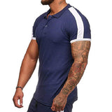 Men's Casual Colorblock Lapel Polo Shirt 66053544TO