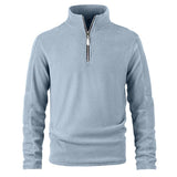 Men's Retro Casual Polar Fleece Solid Color Half Zip Sweatshirt 36267442TO