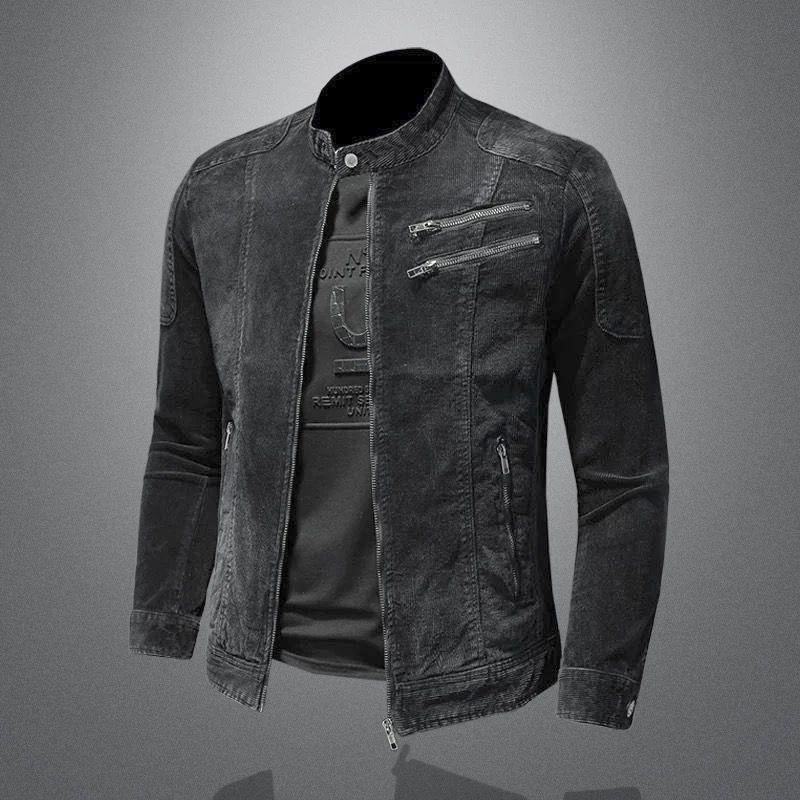 Men's Vintage Washed Denim Biker Jacket 66553709X