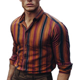 Men's Casual Striped Long Sleeve Shirt 59929243F