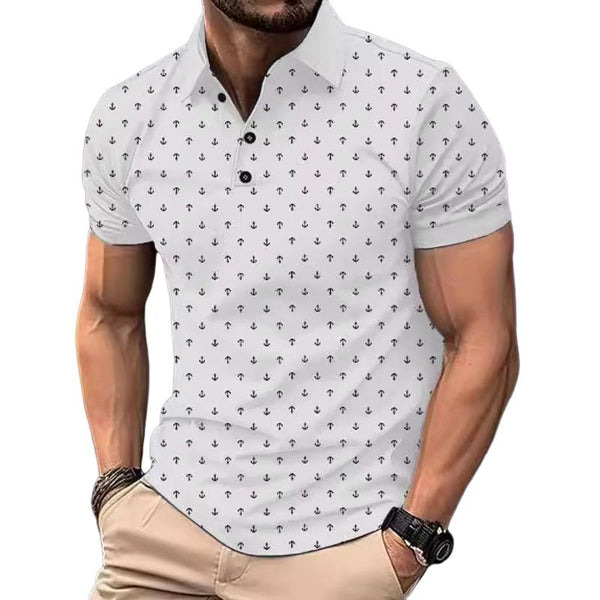 Men's Casual Printed Short-sleeved POLO Shirt 40381660X