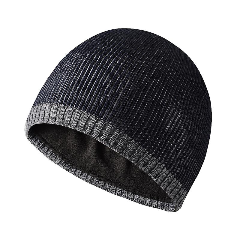 Men's Casual Warm Two-tone Straight Brim Pullover Hat 62213680F