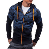 Men's Retro Casual Camouflage Zipper Hoodie 72109651TO