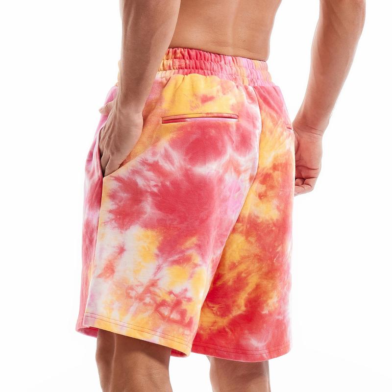 Men's Tie-dye Elastic Waist Straight Sports Shorts 46229263Z