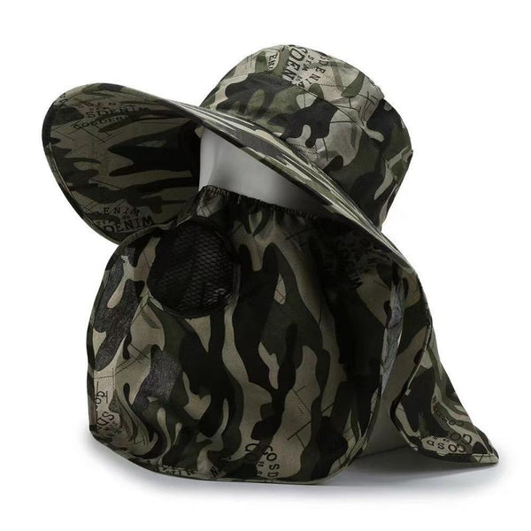 Men's Outdoor Camo Sun Protection Adjustable Fisherman's Hat 81681625Z