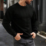 Men's Retro Round Neck Long Sleeve Casual Jacquard Sweatshirt 10307510X