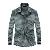 Men's Plaid Lapel Long Sleeve Single Breasted Casual Shirt 87414497Z